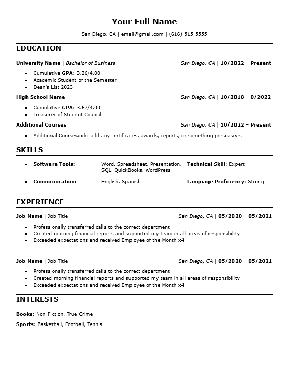ResumeShaperAI modern resume template created with smart ai