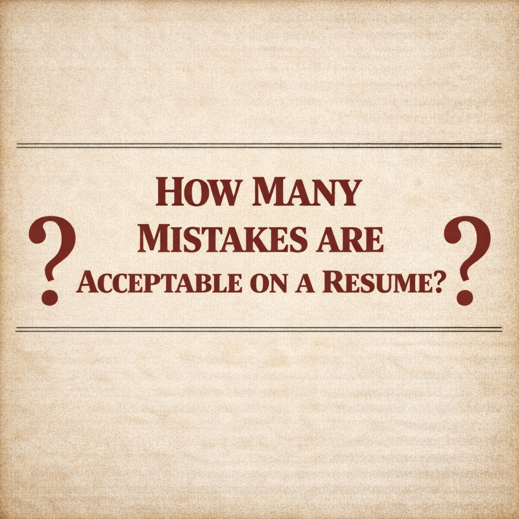 Vintage sales letter style graphic asking “How Many Mistakes Are Acceptable on a Resume?” highlighting recruiter expectations and the impact of resume errors.