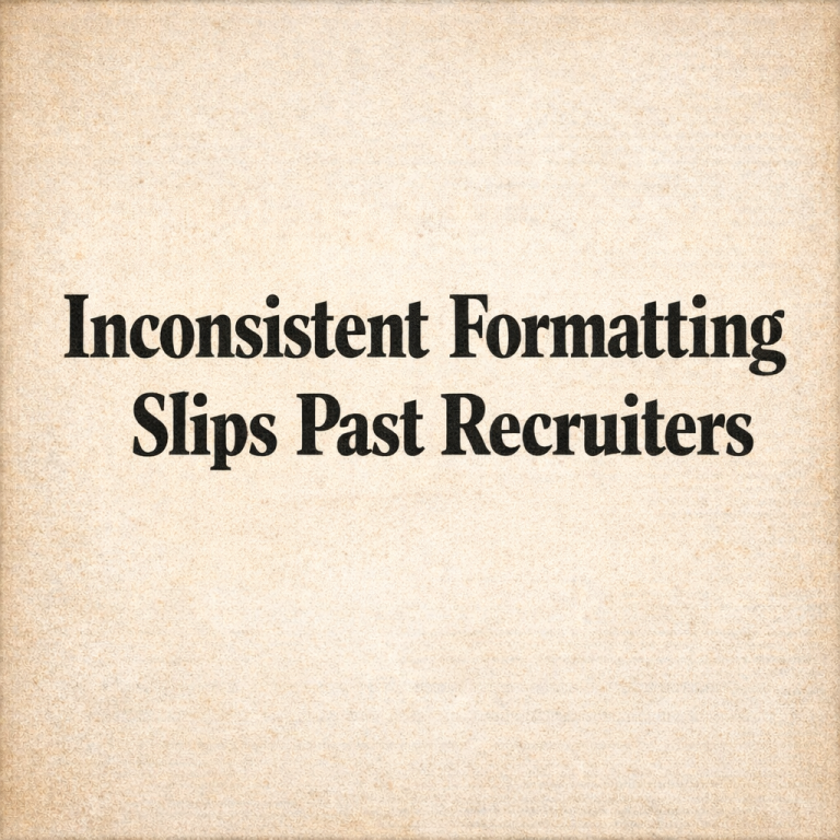 Inconsistent resume formatting is a subtle mistake that disrupts readability and reduces recruiter confidence
