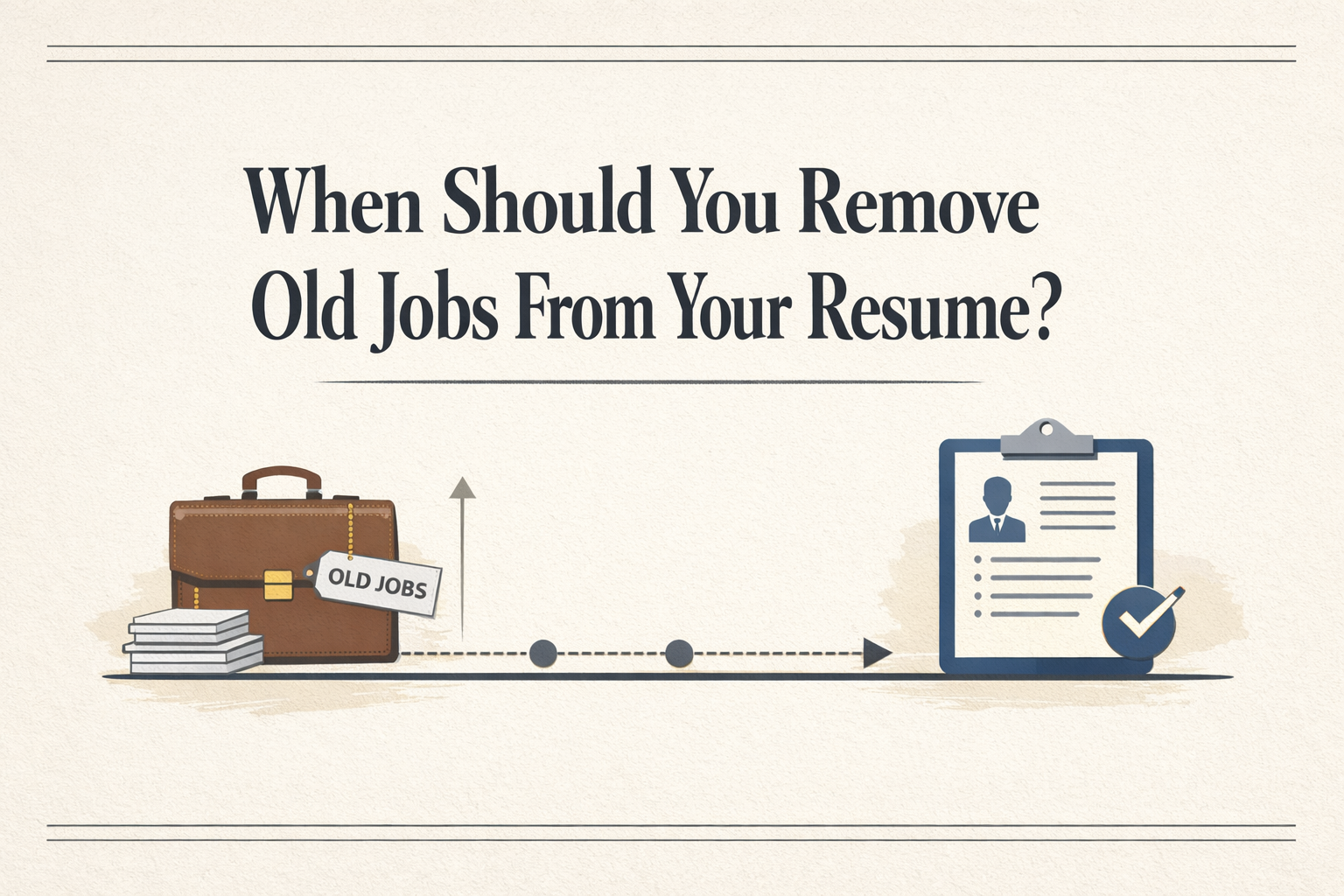 When should you remove old jobs from your resume illustration showing career timeline and resume review